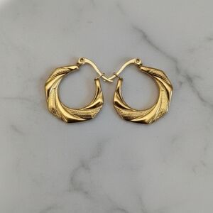 Gold Stainless Steel Hoop Earrings